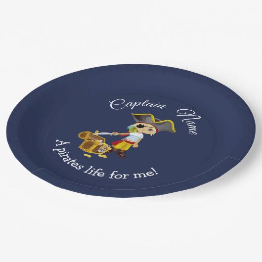 男の航海の子パーティー海賊 ペーパープレート (アングル)