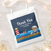 男の航海の子ベアーレッド誕生日パーティーありがとう フェイバーバッグ (クリップ留めされた状態)