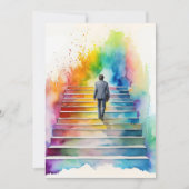 男の虹の来階段 招待状 (正面)