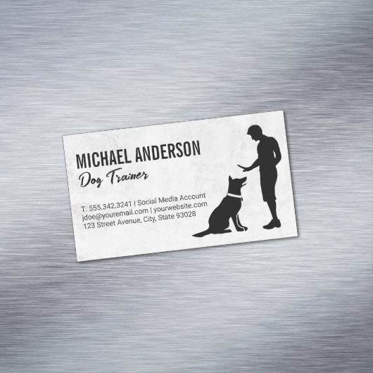 男の訓練の犬 マグネット名刺 (インサイチュ)