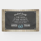 男の誕生日バナー男の神話レジェンド素朴ウッド60 横断幕 (横)