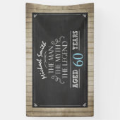 男の誕生日バナー男の神話レジェンド素朴ウッド60 横断幕 (縦)