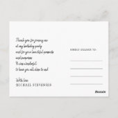 男の誕生日フォーマル黒白感謝してい君 ポストカード (裏面)