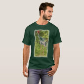 男の赤い頭の鳥のシャツ Tシャツ (正面フル)