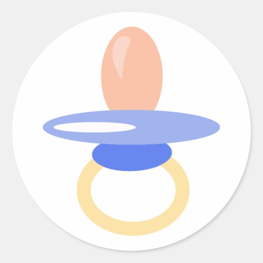 男の赤ちゃんおしゃぶりスタンプ ラウンドシール (正面)