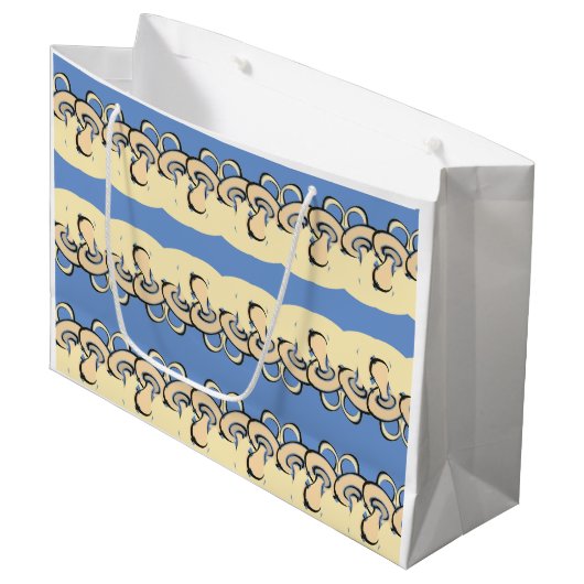 男の赤ちゃんおしゃぶり抽象芸術 ラージペーパーバッグ (正面アングル)