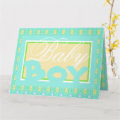 男の赤ちゃんおめでとうシャワーカード カード (黄色い花)