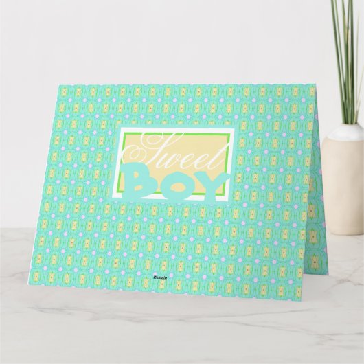 男の赤ちゃんおめでとうシャワーカード カード (裏面)