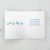 男の赤ちゃんおめでとう乳母車キャリッジブルー カード (内部)