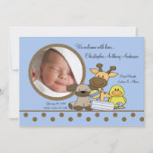 男の赤ちゃんおもちゃPHOTO Birth発表 案内状 (正面)