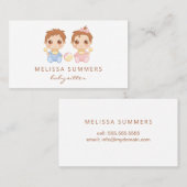 男の赤ちゃんおよび女の子のベビーシッターの育児 名刺 (正面/裏面)