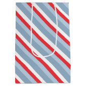 男の赤ちゃんお洒落デニムキュートブルーストライプズ ミディアムペーパーバッグ (裏面)