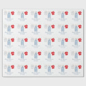 男の赤ちゃんお洒落デニムキュートブルーベビーシャワー ラッピングペーパー (フラット)