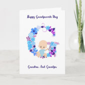 男の赤ちゃんからの祖父母のデイカード カード (正面)