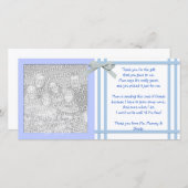 男の赤ちゃんからの青色児のシャワーのサンキューカード サンキューカード (正面/裏面)