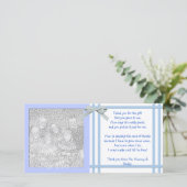 男の赤ちゃんからの青色児のシャワーのサンキューカード サンキューカード (スタンド正面)