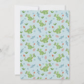 男の赤ちゃんかわいいモダンと緑のドラゴンベビーシャワー 招待状 (裏面)