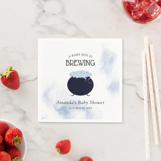 男の赤ちゃんがハロウィーンの赤ちゃんシャワーを浴びている スタンダードカクテルナプキン (インサイチュ)