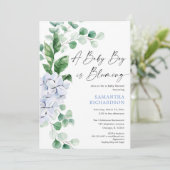 男の赤ちゃんが咲いている春フローラの緑のシャワー 招待状 (スタンド正面)