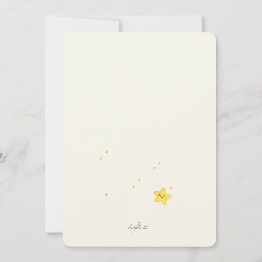 男の赤ちゃんが月の赤ん坊のシャワーを浴びる 招待状 (裏面)