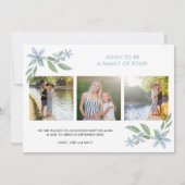 男の赤ちゃんが醸造3写真かわいいティーポット妊娠 案内状 (裏面)