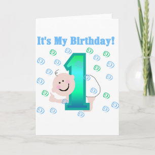 男の赤ちゃんそれは私の第1誕生日です カード