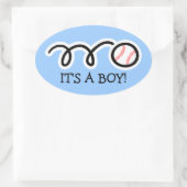 男の赤ちゃんだ |ビッグオーバル野球のステッカー 楕円形シール (バッグ)