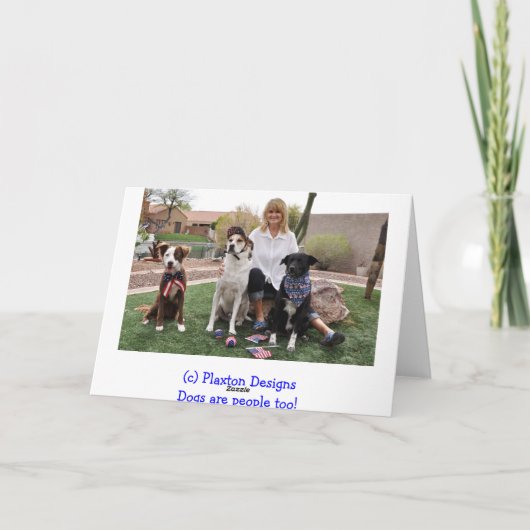 男の赤ちゃんとして犬の写真 カード (裏面)