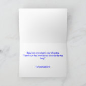 男の赤ちゃんとして犬の写真 カード (内部)