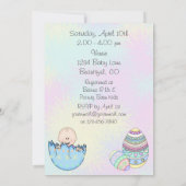 男の赤ちゃんとイースターエッグベビーシャワー招待状 招待状 (裏面)