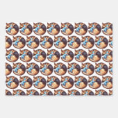 男の赤ちゃんとジャーマンシェパード ラッピングペーパーシート (正面2)