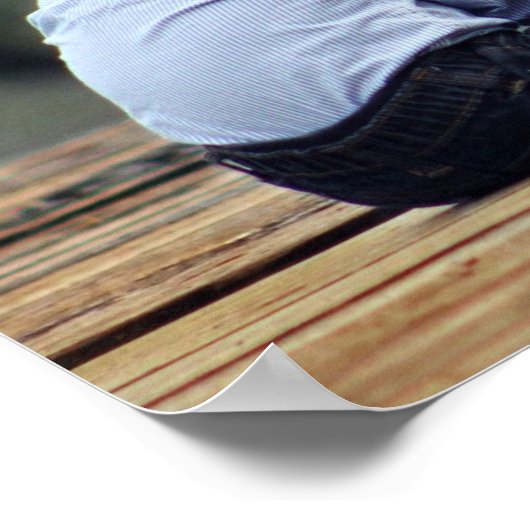 男の赤ちゃんとテディベア ポスター (角)