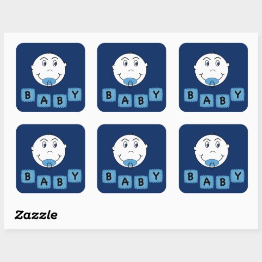 男の赤ちゃんとビンキー スクエアシール (シート)