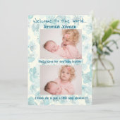 男の赤ちゃんと兄弟姉妹新規到着 案内状 (スタンド正面)