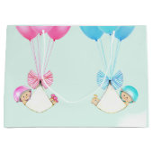 男の赤ちゃんと女の子ツイン ラージペーパーバッグ (正面)