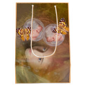 男の赤ちゃんと女児の双子 ミディアムペーパーバッグ (裏面)