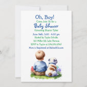 男の赤ちゃんと彼のブルドッグ赤ちゃんシャワー 招待状 (正面)