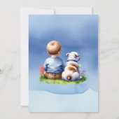 男の赤ちゃんと彼のブルドッグ赤ちゃんシャワー 招待状 (裏面)