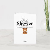 男の赤ちゃんと犬の野球をテーマにした赤ちゃんシャワー サンキューカード (裏面)