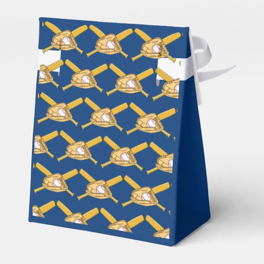 男の赤ちゃんと犬の野球をテーマにした赤ちゃんシャワー フェイバーボックス (裏面サイド)