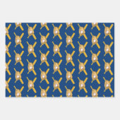 男の赤ちゃんと犬の野球をテーマにした赤ちゃんシャワー ラッピングペーパーシート (正面2)