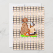 男の赤ちゃんと犬の野球をテーマにした赤ちゃんシャワー 招待状 (裏面)