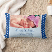 男の赤ちゃんと生まれたばかりの誕生の状態と写真 ランバークッション (ブランケット)