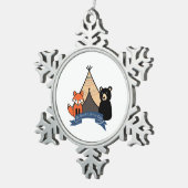 男の赤ちゃんのための森林オーナメント スノーフレークピューターオーナメント (右)