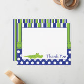 男の赤ちゃんのわにサンキューカード ノートカード (正面/裏面インサイチュ)