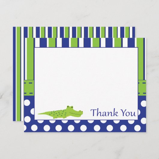 男の赤ちゃんのわにサンキューカード ノートカード (正面/裏面)