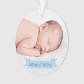 男の赤ちゃんのエレガントな第1クリスマスの写真の休日 オーナメント (正面)