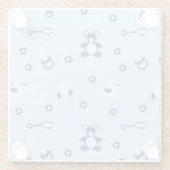 男の赤ちゃんのキルトパターン ガラスコースター (裏面)