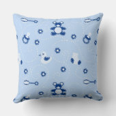 男の赤ちゃんのキルトパターン クッション (裏面)