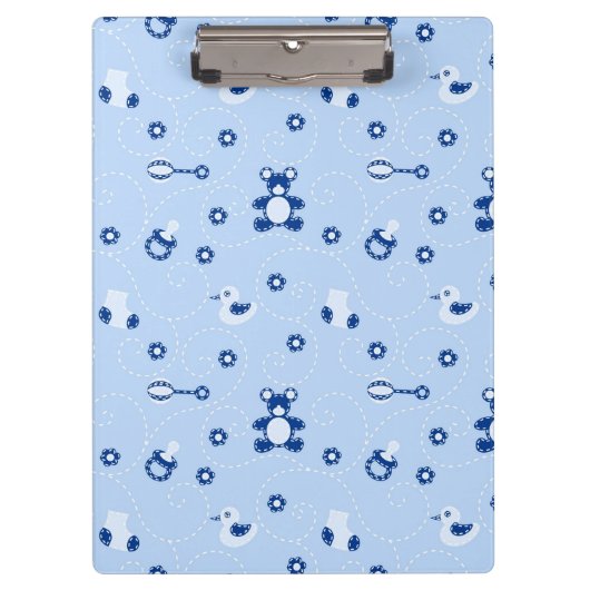 男の赤ちゃんのキルトパターン クリップボード (正面)